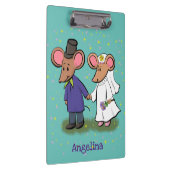 Cute mouse-paar cartoon illustratie klembord (Rechts)