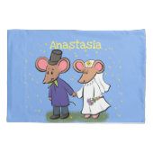 Cute mouse-paar cartoon illustratie kussensloop (Achterkant)