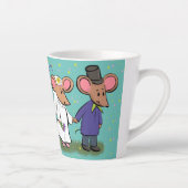 Cute mouse-paar cartoon illustratie latte mok (Rechts)