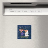 Cute mouse-paar cartoon illustratie magneet (Insitu (Vaatwasser))