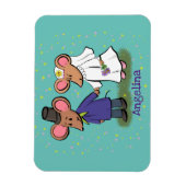 Cute mouse-paar cartoon illustratie magneet (Verticaal)