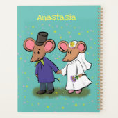 Cute mouse-paar cartoon illustratie planner (Achterkant)