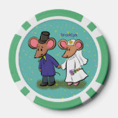 Cute mouse-paar cartoon illustratie poker chips (Achterkant)