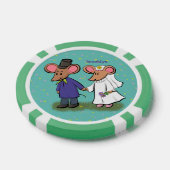 Cute mouse-paar cartoon illustratie poker chips (Enkel)