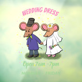 Cute mouse-paar cartoon illustratie raamsticker (Vel 3)