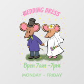 Cute mouse-paar cartoon illustratie raamsticker (Vel)