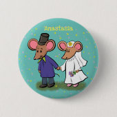 Cute mouse-paar cartoon illustratie ronde button 5,7 cm (Voorkant)