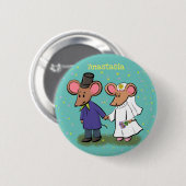 Cute mouse-paar cartoon illustratie ronde button 5,7 cm (Voorkant /achterkant)