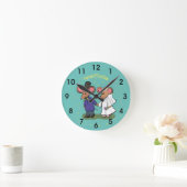 Cute mouse-paar cartoon illustratie ronde klok (Huis)