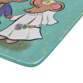 Cute mouse-paar cartoon illustratie snijplank (Hoek)