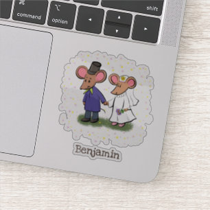 Cute mouse-paar cartoon illustratie sticker