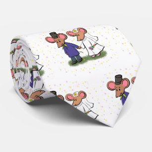 Cute mouse-paar cartoon illustratie stropdas