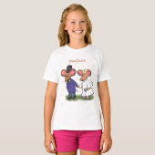 Cute mouse-paar cartoon illustratie t-shirt (Voorkant volledig)