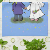 Cute mouse-paar cartoon illustratie theedoek (Gevouwen)