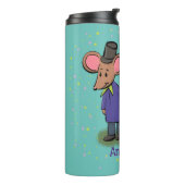 Cute mouse-paar cartoon illustratie thermosbeker (Gedraaid links)