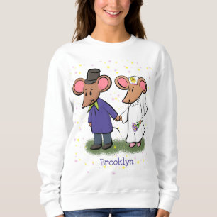Cute mouse-paar cartoon illustratie trui