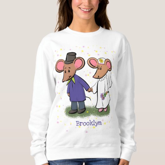 Cute mouse-paar cartoon illustratie trui (Voorkant)