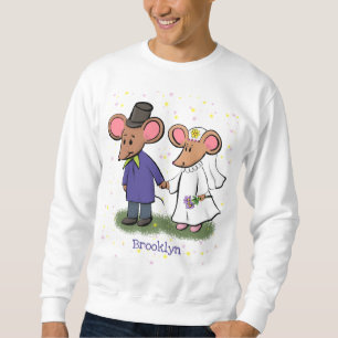 Cute mouse-paar cartoon illustratie trui