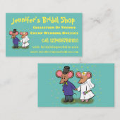 Cute mouse-paar cartoon illustratie visitekaartje (Voorkant / Achterkant)