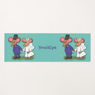 Cute mouse-paar cartoon illustratie yogamat