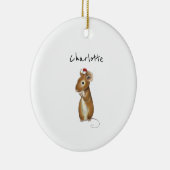 Cute Mouse - persoonlijke kerststop Keramisch Ornament (Rechts)