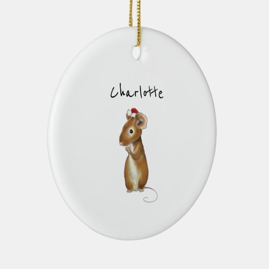 Cute Mouse - persoonlijke kerststop Keramisch Ornament (Rechts)