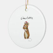 Cute Mouse - persoonlijke kerststop Keramisch Ornament (Links)
