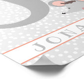 Cute Mouse & Polkadots Personalized Boy Nursery Poster (Hoek)