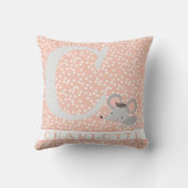 Cute Mouse & Polkadots Personalized Girl Nursery Kussen (Achterkant)