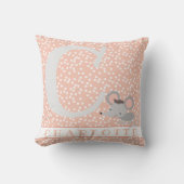 Cute Mouse & Polkadots Personalized Girl Nursery Kussen (Voorkant)