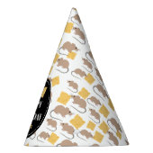 Cute Mouse Rodent Eating Cheese Birthday Feesthoedjes (Rechts)