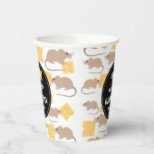 Cute Mouse Rodent Eating Cheese Birthday Papieren Bekers (Links)