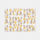 Cute Mouse Rodent Eating Cheese Pattern Fleece Deken (Voorkant (Horizontaal))