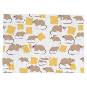 Cute Mouse Rodent Eating Cheese Pattern Groot Cadeauzakje (Achterkant)