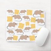 Cute Mouse Rodent Eating Cheese Pattern Muismat (Met muis)