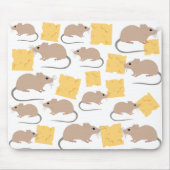 Cute Mouse Rodent Eating Cheese Pattern Muismat (Voorkant)