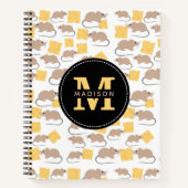 Cute Mouse Rodent Eating Cheese Pattern Notitieboek (Voorkant)