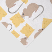 Cute Mouse Rodent Eating Cheese Pattern Tissuepapier (Detail)