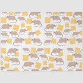 Cute Mouse Rodent Eating Cheese Pattern Tissuepapier (Voorkant)