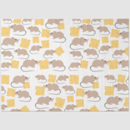 Cute Mouse Rodent Eating Cheese Pattern Tissuepapier