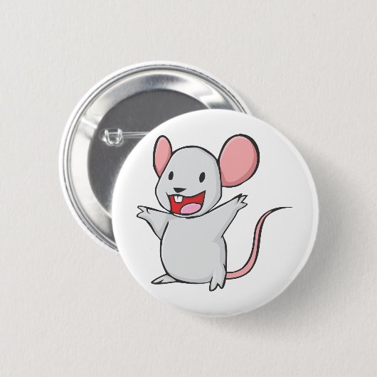 Cute Mouse Ronde Button 5,7 Cm (Voorkant /achterkant)