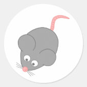 Cute Mouse Ronde Sticker (Voorkant)