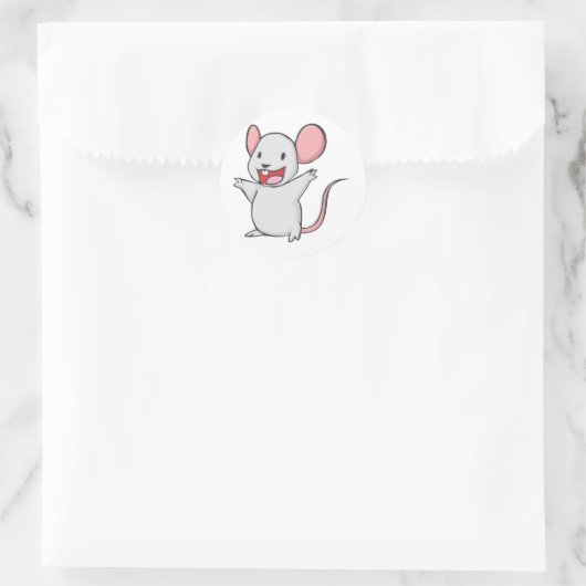 Cute Mouse Ronde Sticker (Tas)
