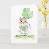 Cute Mouse Saint Patrick's Day kaart (Gele Bloem)
