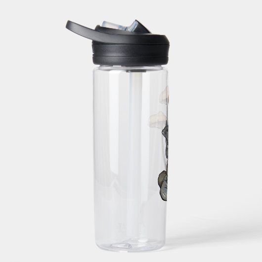 Cute Mouse Standing on Rocks, with Mushrooms Waterfles (Rechts)