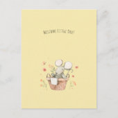 Cute Mouse With Flowers Welcome New Baby Card Briefkaart (Voorkant)