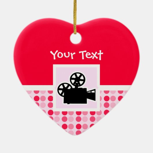 Cute Movie Camera Keramisch Ornament (Achterkant)