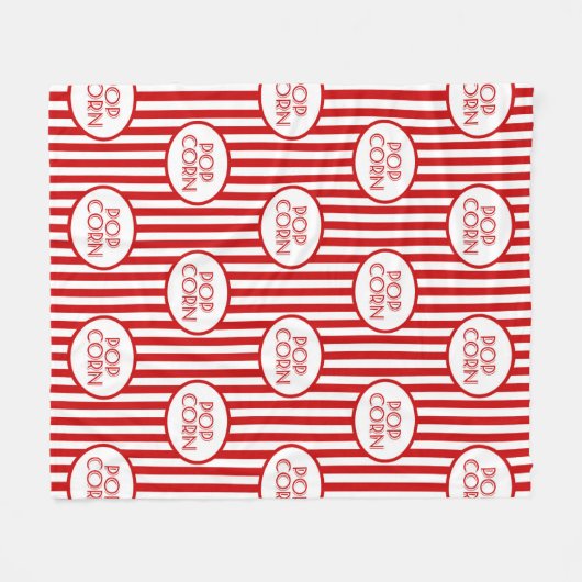 Cute Movie night popcorn witte deken (Voorkant (Horizontaal))