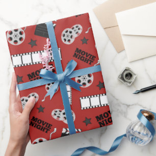 Cute Movie Theater party in tippen Cadeaupapier