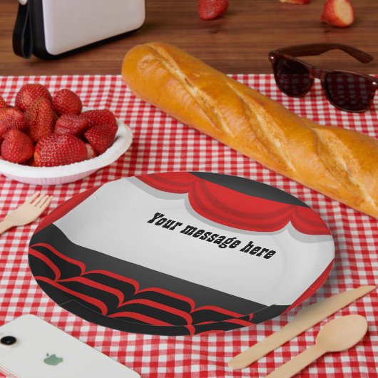 Cute Movie Theater themed add message party Papieren Bordje (Picknick)